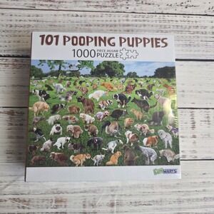 NEW 101 Pooping Puppies 1000 Piece Jigsaw Puzzle Dogs FunWares 27x19 Funny Gift‎